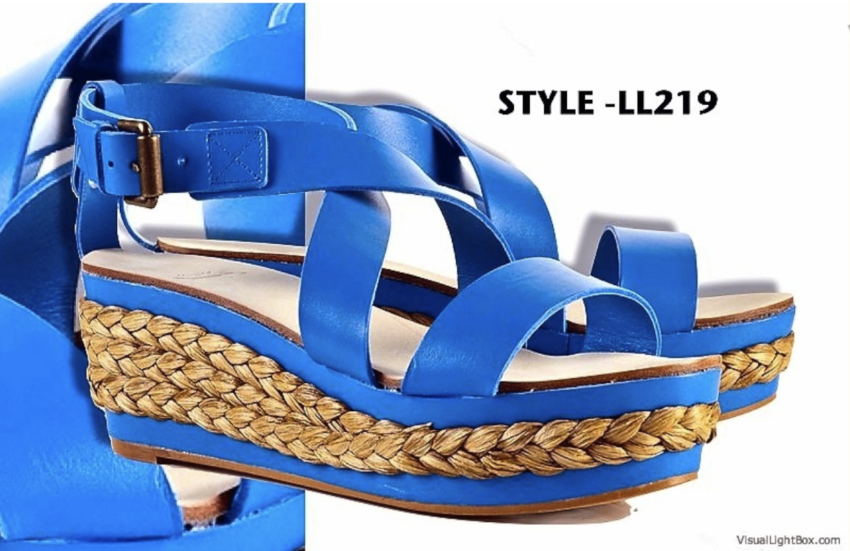 Espadrilles aus Leder für Damen mit Plateausohle