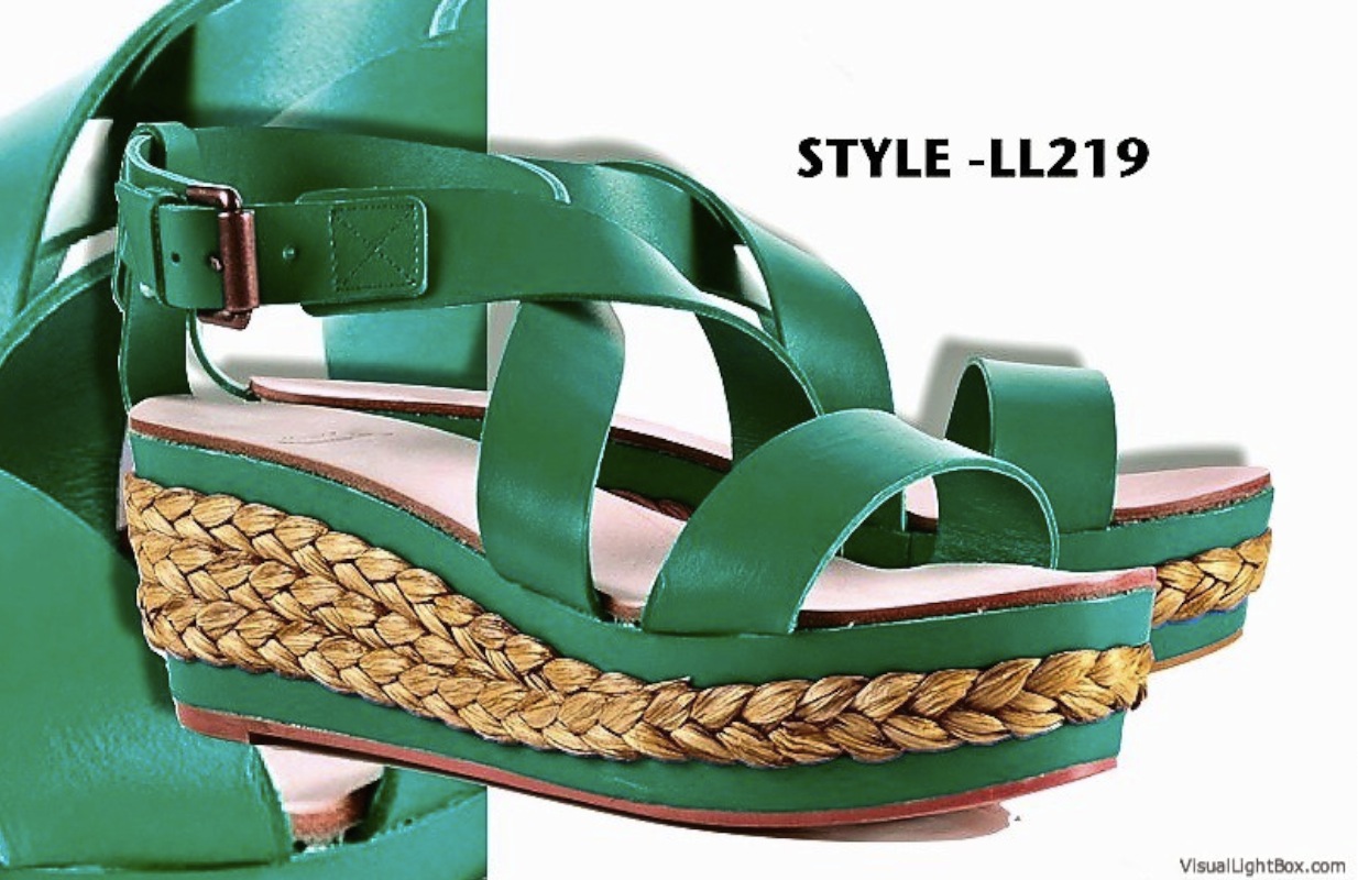 Espadrilles aus Leder für Damen mit Plateausohle