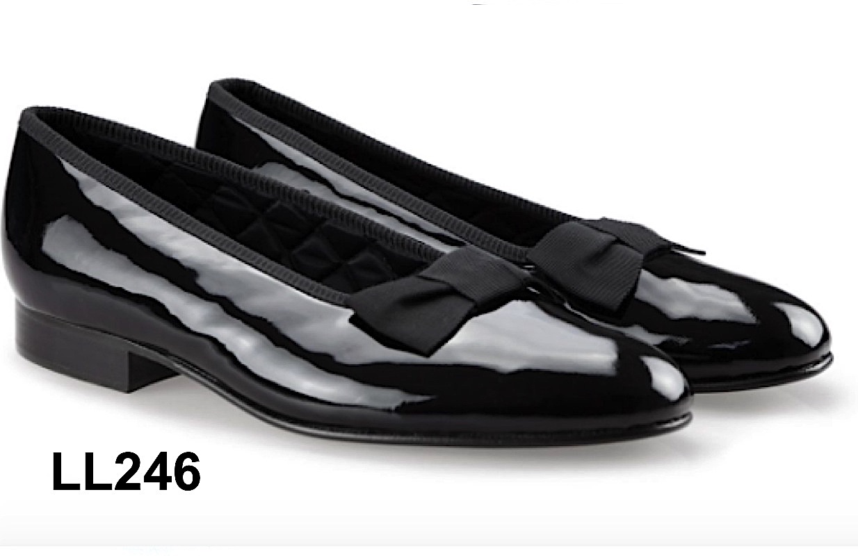 Glänzende Boxcalf Leder Damen-Loafer mit Schleife