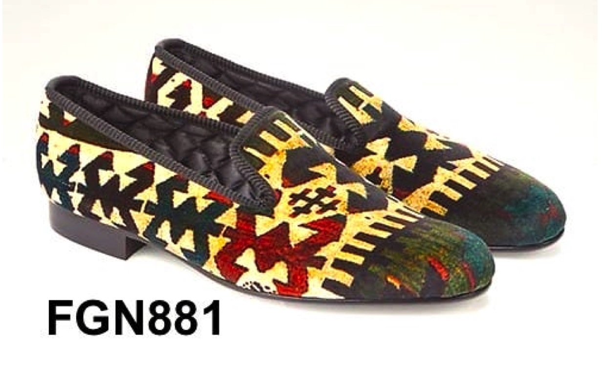 Leinen bedruckte Damen-Loafer