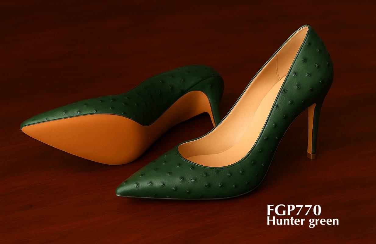 fgP770-Hunter-grün-Straußenleder-Dress-Heels