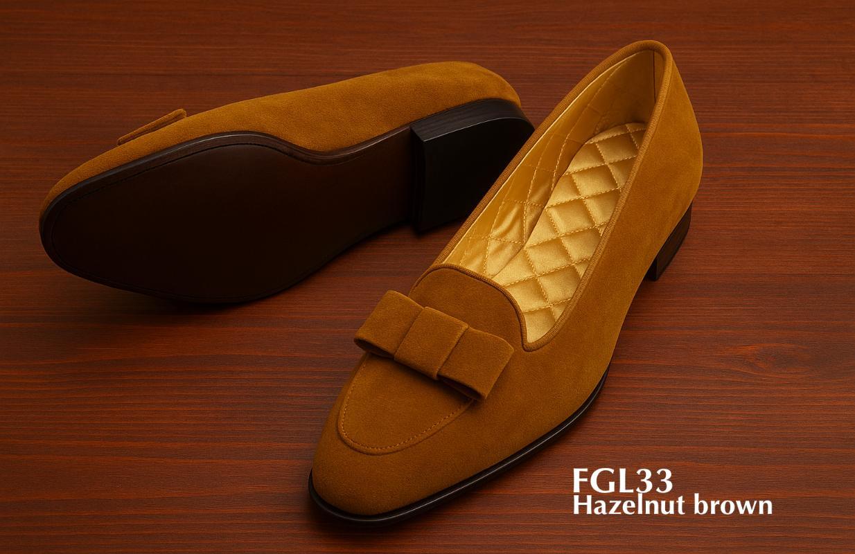 FGL33 Damen-Loafer aus braunem Wildleder