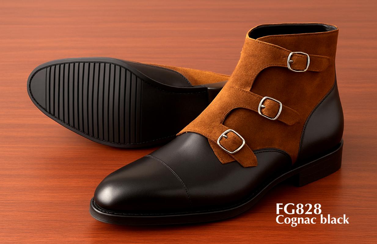FGB19-Chukka-Stiefel aus dunkelgrauem Rochenleder
