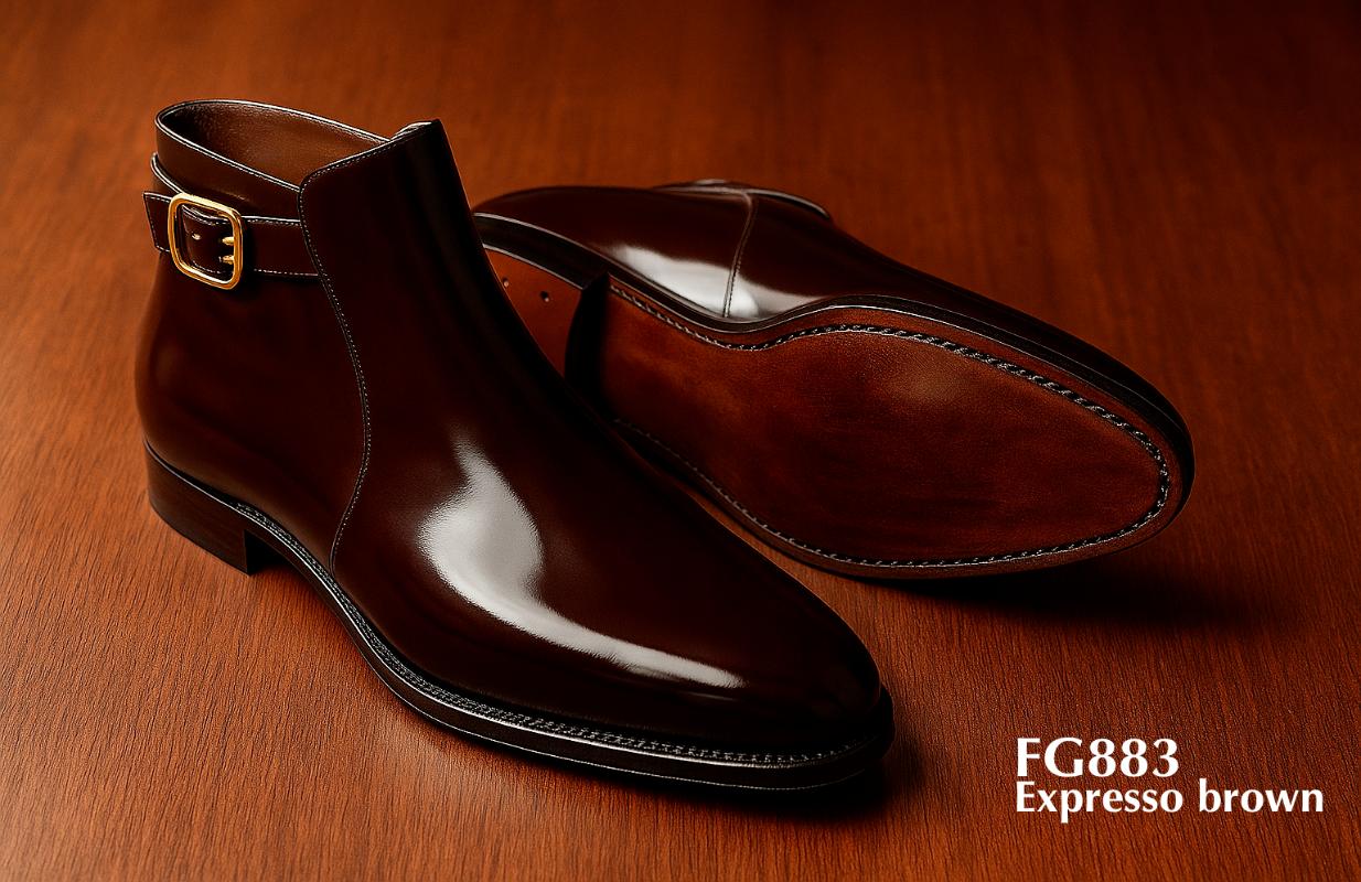 FG883-Espressobraune Schnallenstiefel