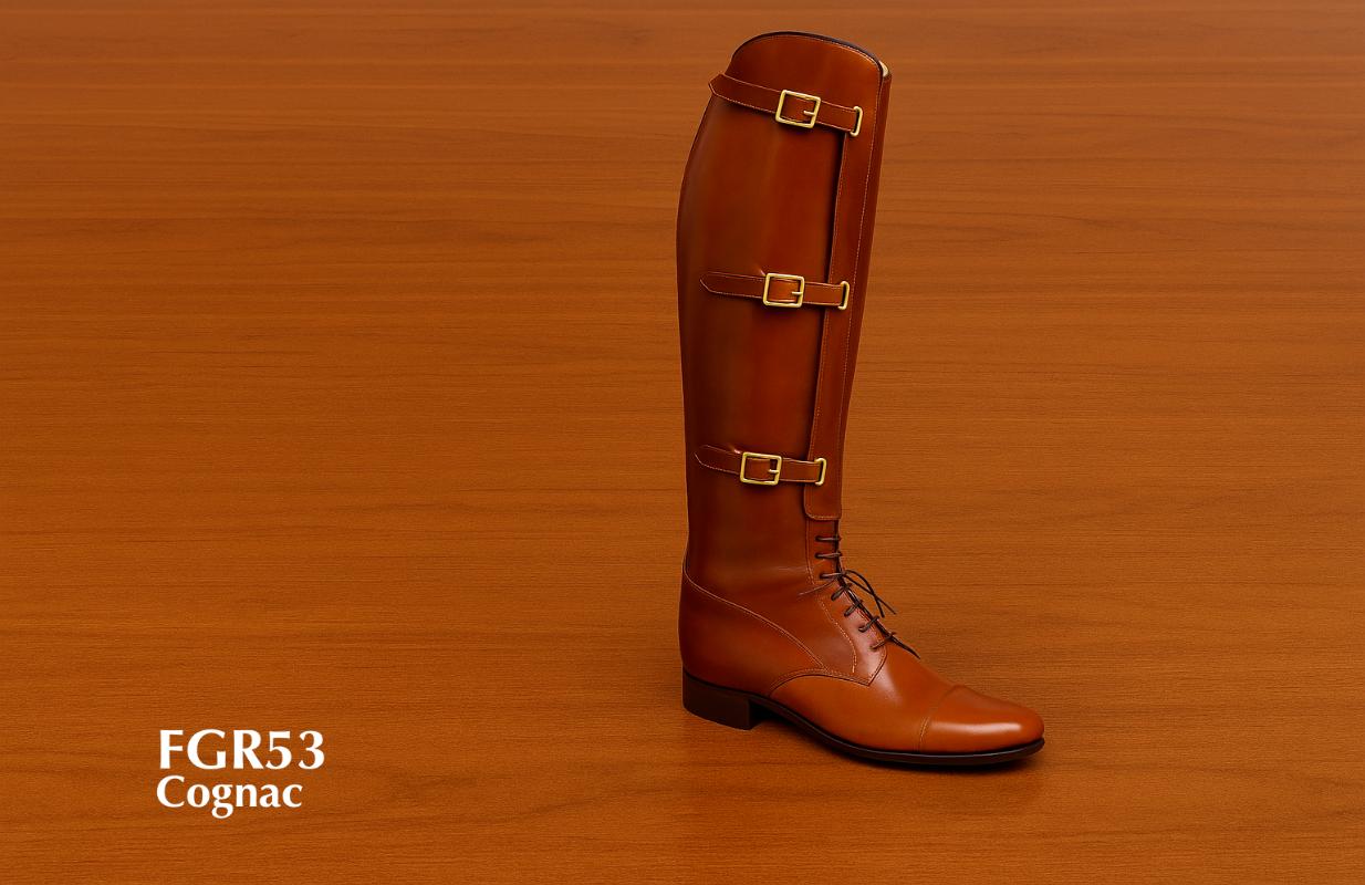 3-Riemen-Cognac-Reitstiefel