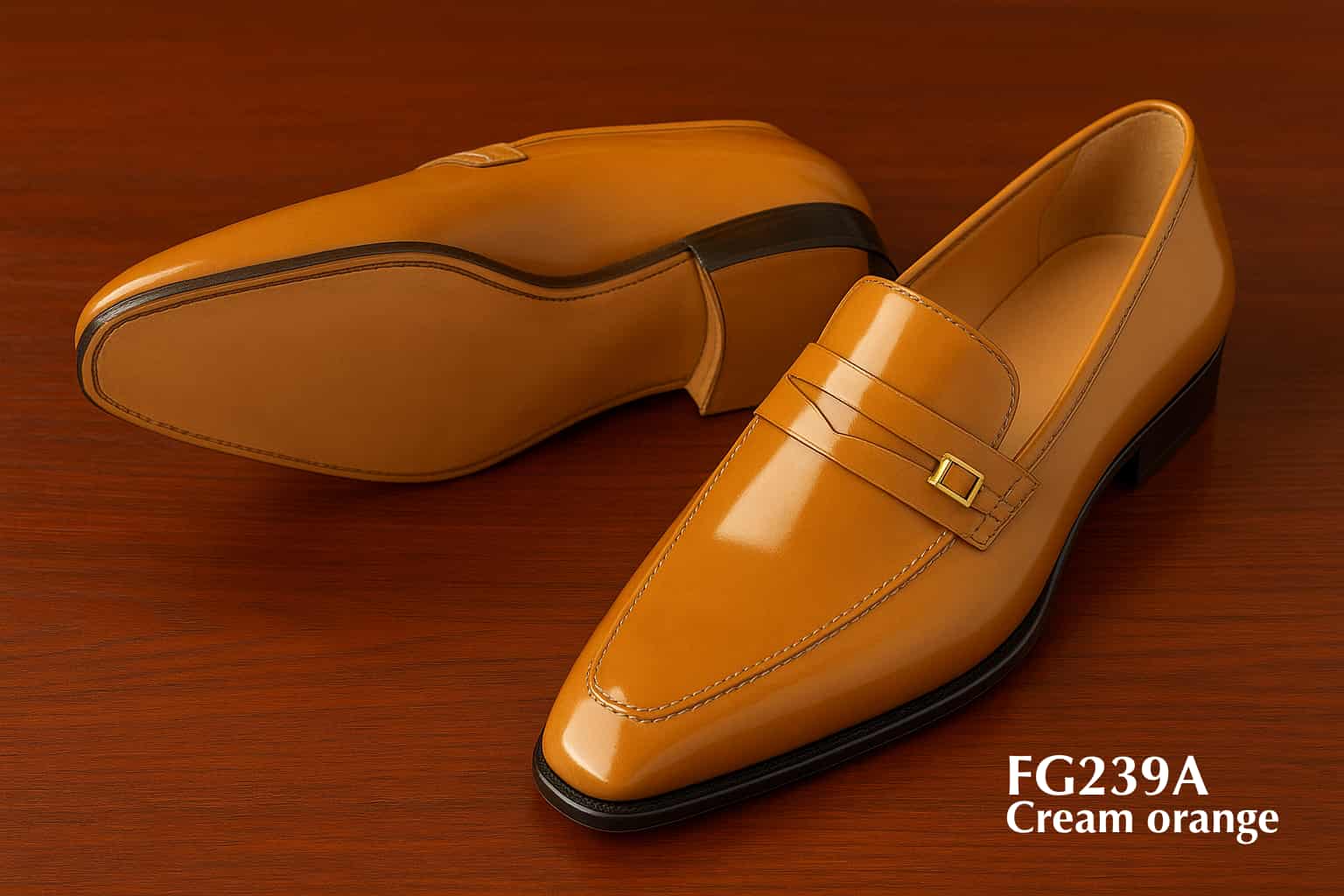 FG239A-Creme-Orange-Lederslipper-Hartsohle