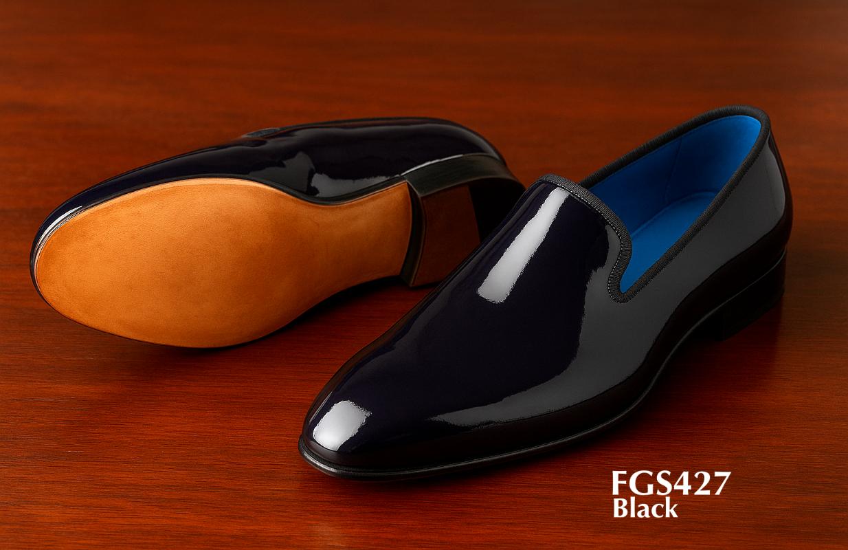 FGS427-Lederschuh-Slipper-Schwarz